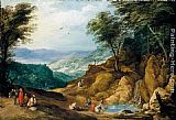Joos De Momper Canvas Paintings - Extensive Mountainous Landscape